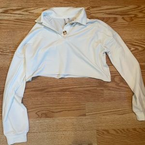 Princess Polly white cropped button down